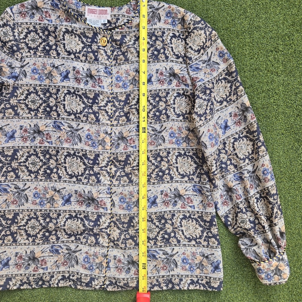 Women's Vintage Floral Paisley Blouse Boho Long Sleeve Button Front Retro Top - Picture 5 of 12